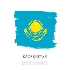 flag of kazakhstan vector illustration