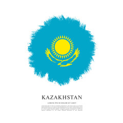 flag of kazakhstan vector illustration