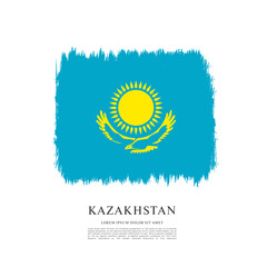 flag of kazakhstan vector illustration