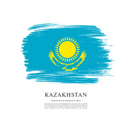 flag of kazakhstan vector illustration