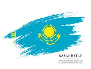 flag of kazakhstan vector illustration