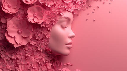 Naklejka premium Wonderful illustration of a woman on a hard background, women's day, mother's day, women's rights and health
