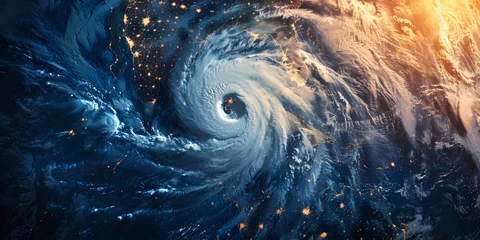 Fototapeten Hurricane Florence over Atlantics. Satellite view. Super typhoon over the ocean. The eye of the hurricane. The atmospheric cyclone.View from outer space Some elements of this image furnished by NASA © Ziyan