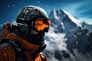 Protective Reflexion mountains ski mask. Fun adult. Generate ai