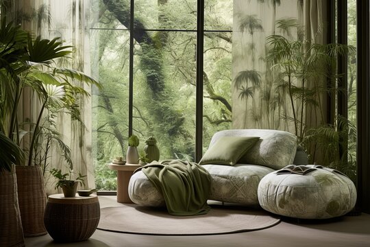 Serene Landscape-Inspired Curtain Patterns for Biophilic Home Interiors