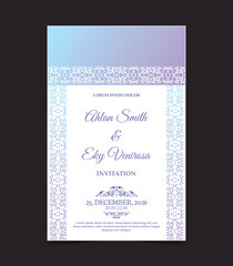 gradient retro wedding invitation template