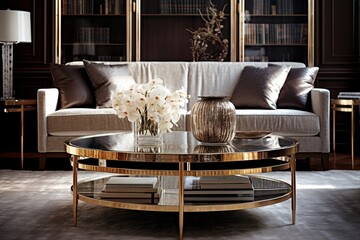 Golden Accents Art Deco Glass Coffee Table Decor Ideas for Stunning Rooms