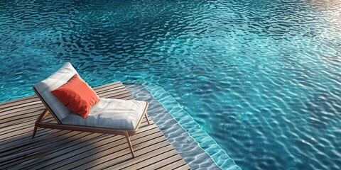 Poolside relaxation with a stylish lounge chair and tropical ambiance