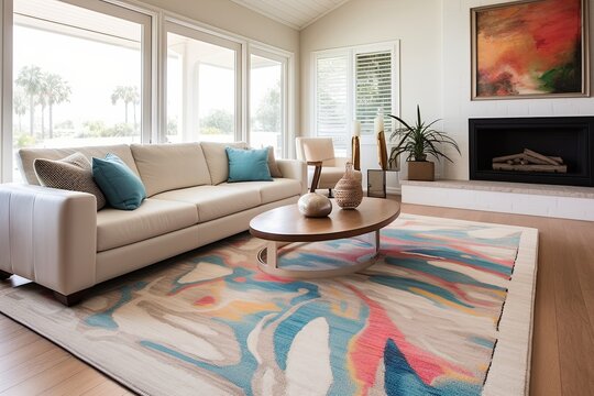 Coastal Living with Vibrant Oriental Rugs: Modern Settings on Wooden Floors