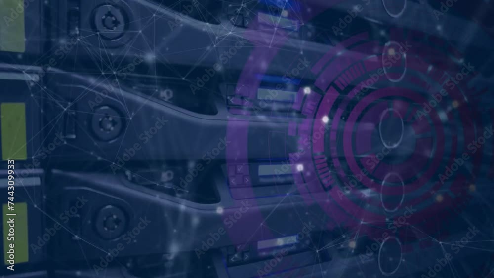 Poster animation of digital data processing over computer servers