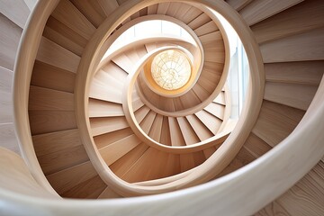 Beach-Inspired Light Wood Finish: Spiral Staircase Design Inspirations