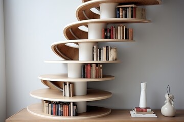 Shelving Unit Integration: Unique Spiral Staircase Design Inspirations