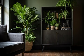 Urban Chic Jungle Living Room Cabinets: Side Plant Pot Interiors