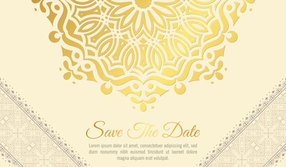 Gold invitation background style ornamental pattern