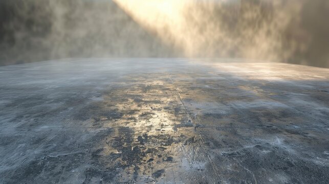 Texture dark concrete floor with mist or fog - generative ai