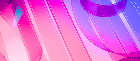 color cinematic background with film strip