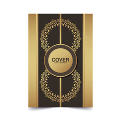 Luxury gold border pattern cover template