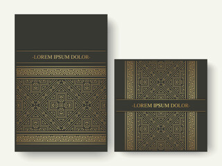 Fototapeta premium luxury book cover with ornamental pattern texture