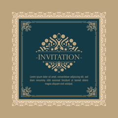 Invitation card vector design vintage style