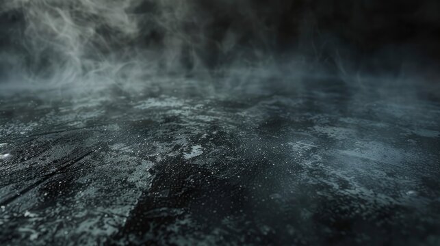 Texture dark concrete floor with mist or fog - generative ai © Nia™