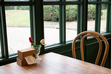 Interior inside of vintage coffee shop