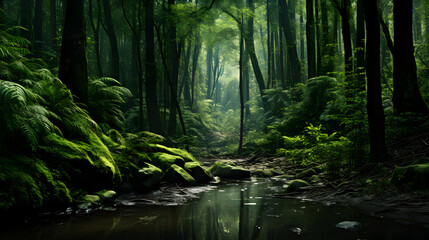 Resplendent Green Forest – An Emblem of Tranquillity and Bountiful Nature