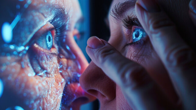 A dermatologists closeup view of a patients hand through a telemedicine platform as the AItechnology assists in diagnosing a rare skin disease.