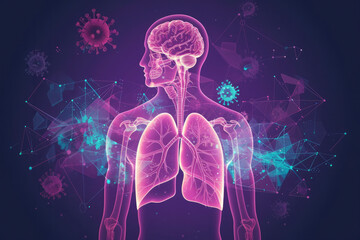 Naklejka premium humand body danger for lung effect from pm 2.5 info icons