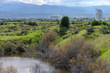 Obraz premium clouds against the backdrop of mountains in winter in Cyprus 6