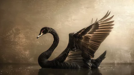 Rolgordijnen Black swan - swimming in the water with elegance for a black swan event © Brian