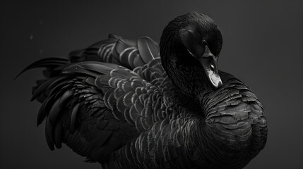 Black swan - swimming in the water with elegance for a black swan event