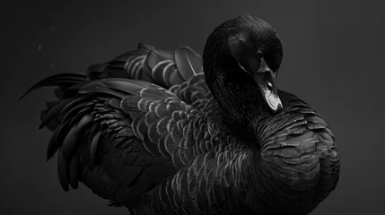 Tafelkleed Black swan - swimming in the water with elegance for a black swan event © Brian