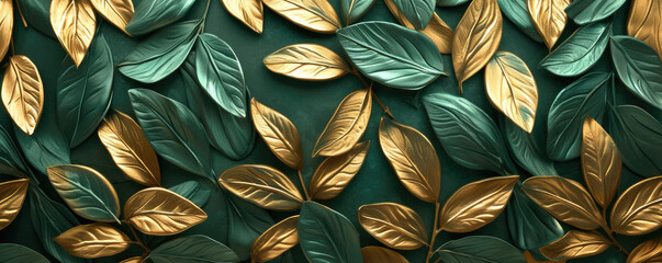 closeup of green and gold leaves 