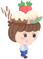 ice cream head kid