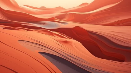 Fotobehang Digital canyon landscape with water surface © Media Srock