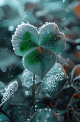 Lush Clover Nestled Within a Beautifully Crafted Glass Heart
