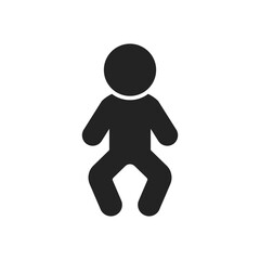 Isolated pictogram baby, infant sign symbol in white background