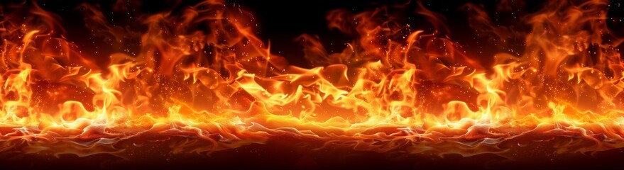 Eternal Flames Seamless Fiery Panorama for Dynamic Backgrounds