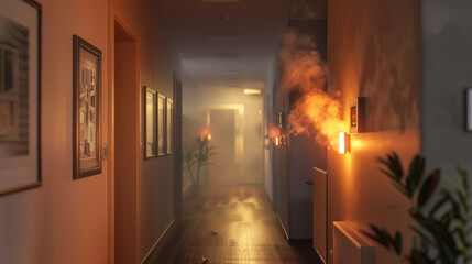 A virtual scenario where the user must identify and address potential fire safety hazards in a residential setting such as overloaded electrical sockets or blocked fire exits.