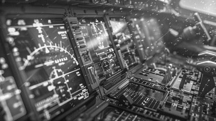 Airplane Cockpit Control Panel - Precision in Aviation - obrazy, fototapety, plakaty