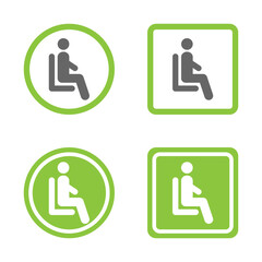vector collection of signs for sitting, seating, queuing, waiting room