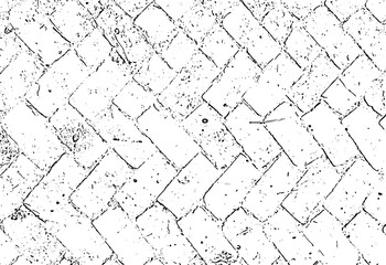 grunge texture background black and white color with old bricks wall texture, Vintage old brick floor vector illustration