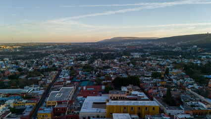 Fototapeta premium Aerial sunrise over San Miguel de Allende in Mexico