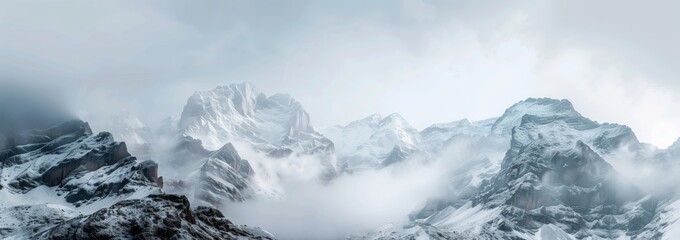 Mystical Mountain Peaks Shrouded in Mist
