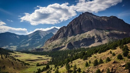 Naklejka premium High dynamic range shot of a rocky mountain ridge