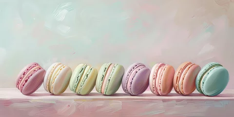 Photo sur Plexiglas Macarons Colorful pastel macarons