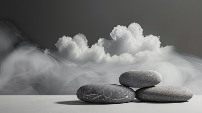 Sleek minimalist design meets the ruggedness of grinding stones set against a backdrop of charbon velour clouds and the hint of an approaching thunderstorm