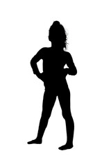 silhouette of woman standing black and white vector image