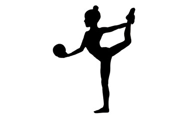 standing woman silhouette black and white vector image modern dancer, beauty, female body line art. For use as a brochure template or for use in web design