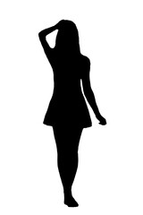 silhouette of woman standing black and white vector image